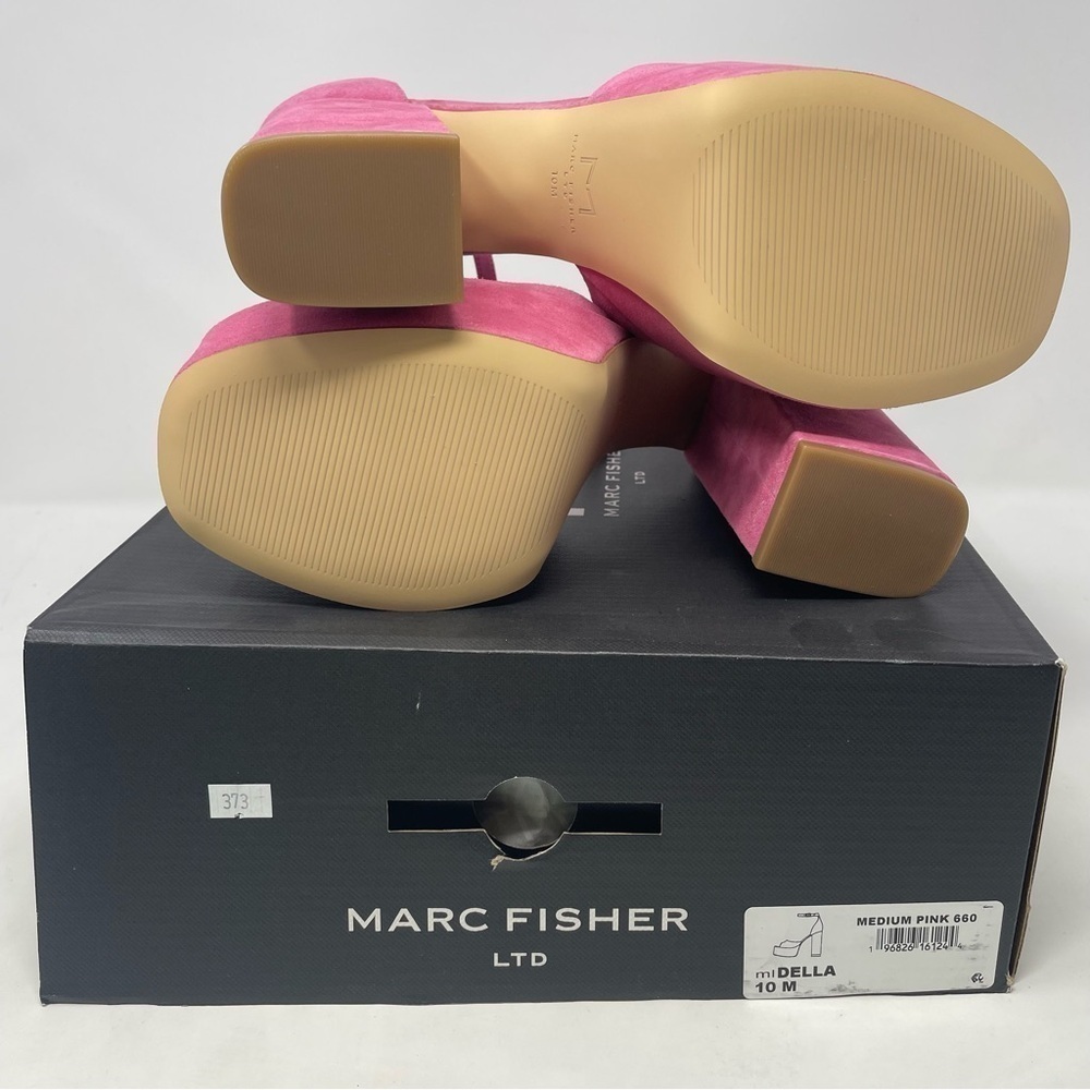 Marc Fisher Della Ankle Strap Suede Platform Sandals in Pink - Picture 9 of 10